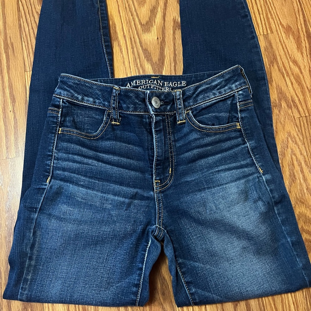 American Eagle Outfitters Women's Dark Blue Skinny Jeans